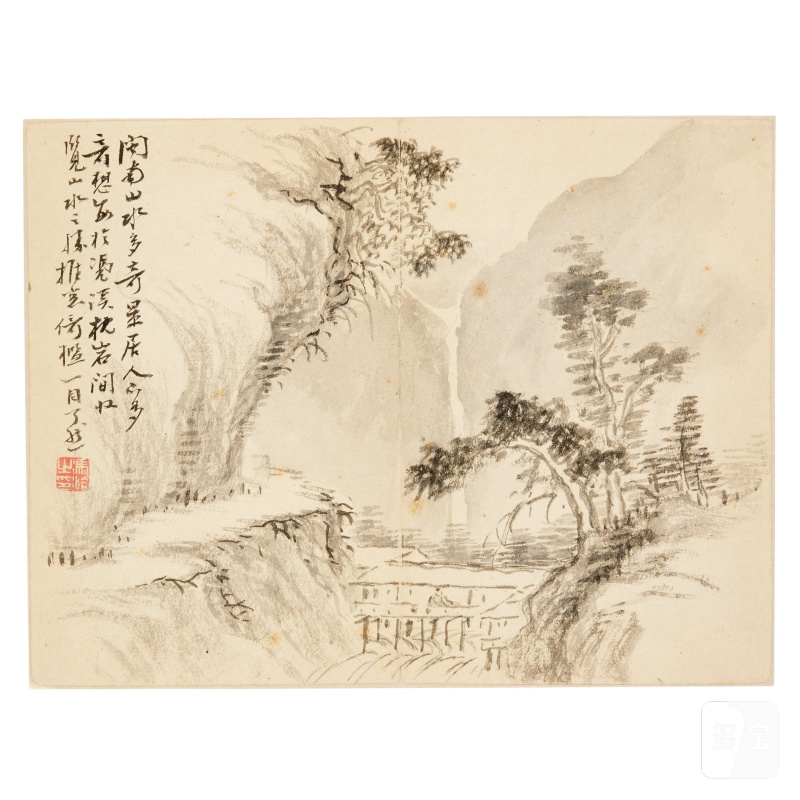 馮洽 山水圖九幅 水墨紙本 | FENG QIA (1731-1819) - 图9